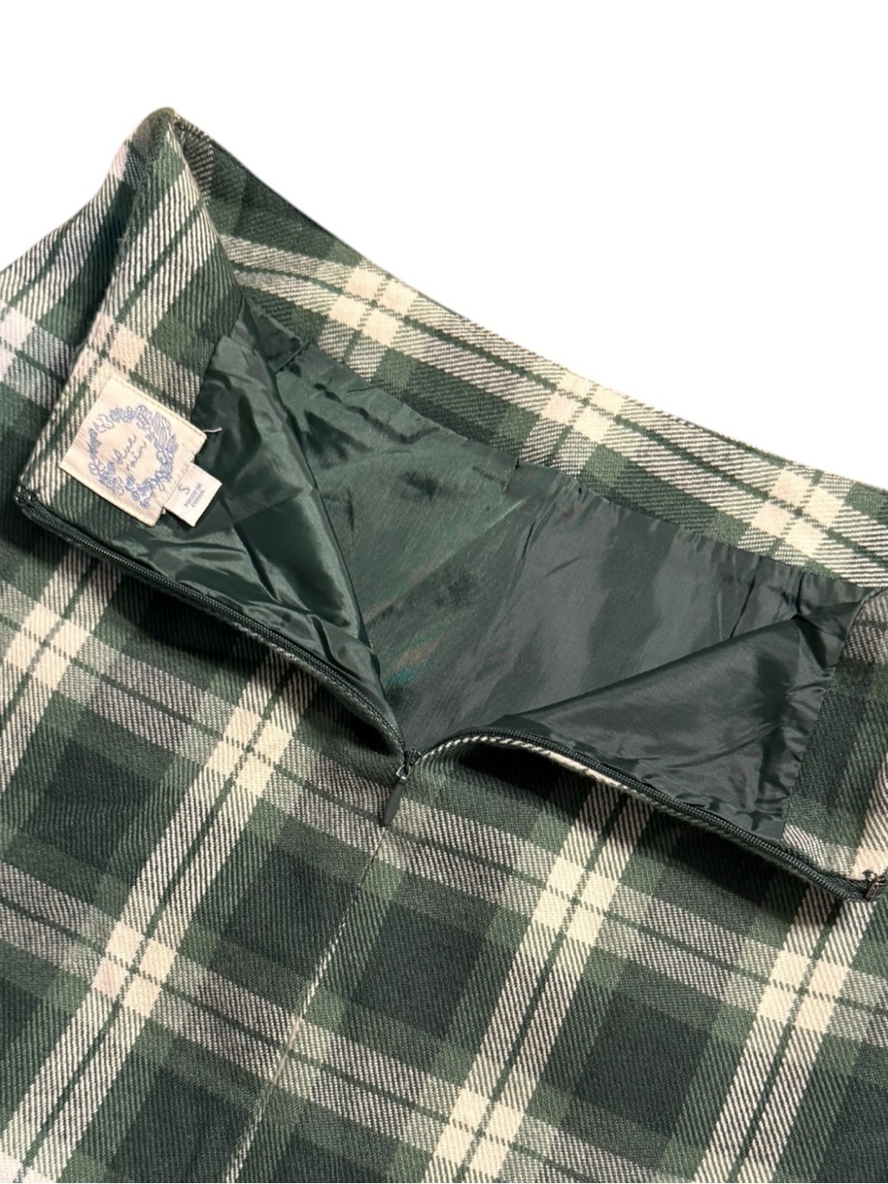 Blue Rain Green Plaid Mini Skirt Size Small Preppy Schoolgirl Y2K - Picture 3 of 5